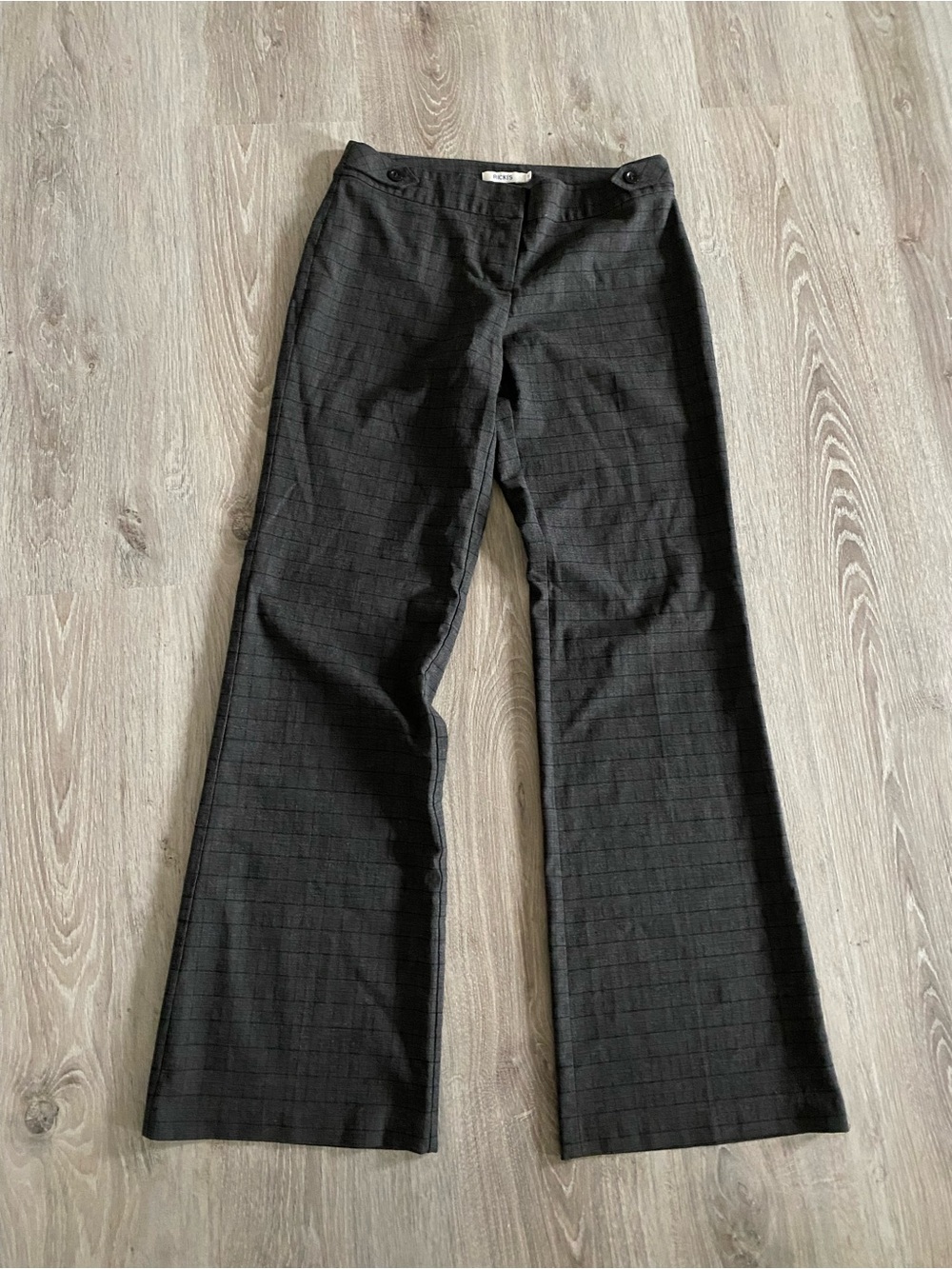 Vintage Low Waisted Ricki's Black Plaid Wide-Leg Trousers
